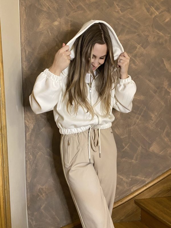 Gilet Blanc à Capuche