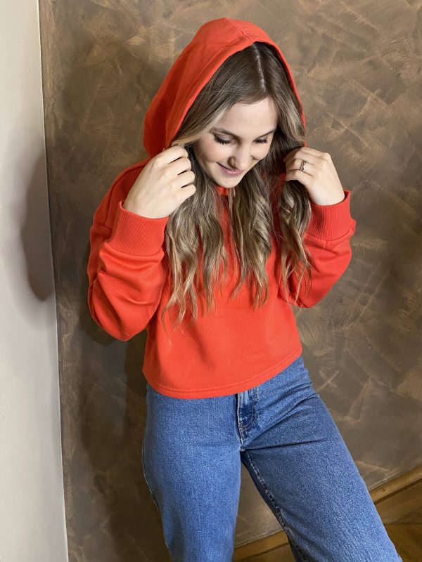 Pull à Capuche Orange
