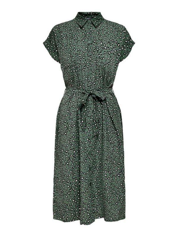 Robe Chemise Léopard Kaki – Image 4