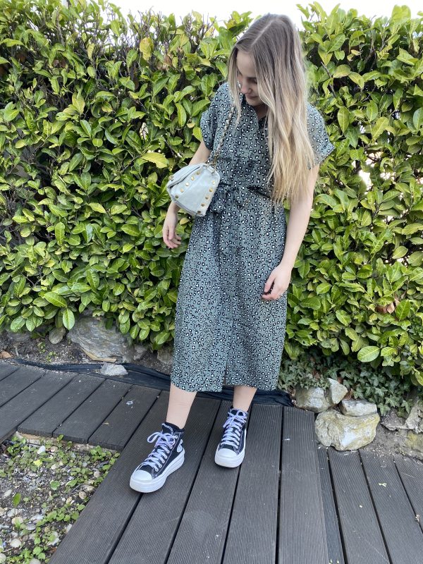 Robe Chemise Léopard Kaki – Image 3