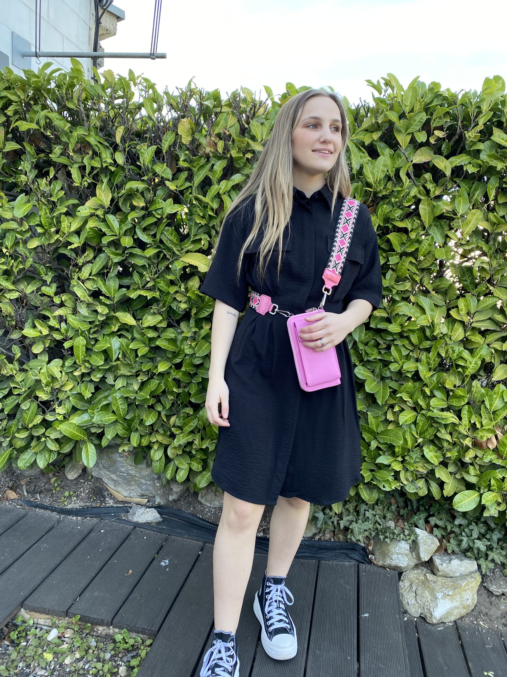 Robe chemise sales rose poudré