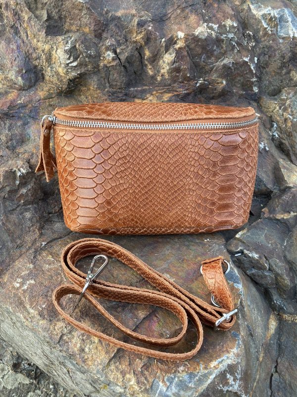 Sac Ambre Camel Croco