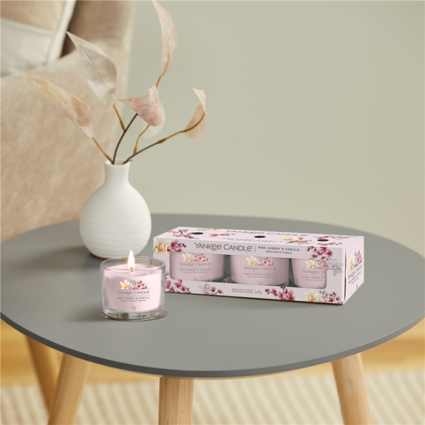 Yankee Candle - Cerise Rose et Vanille Votives en Trio ou Unique – Image 2