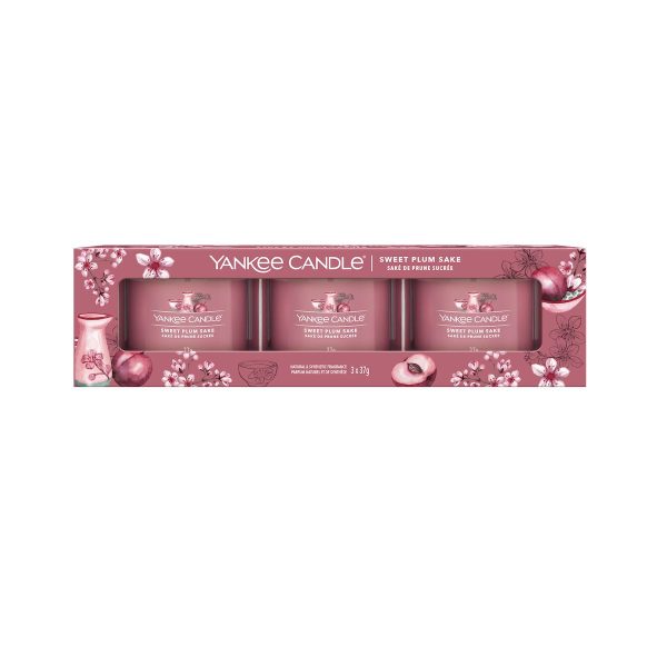 Yankee Candle - Saké de Prune Sucré Votives en Trio ou Unique