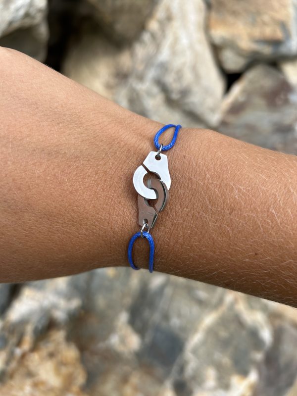 Bracelet 076 - Argenté/Bleu Électrique – Menottes