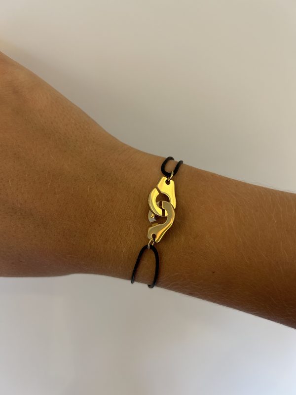 Bracelet 081 - Doré/Noir - Menottes