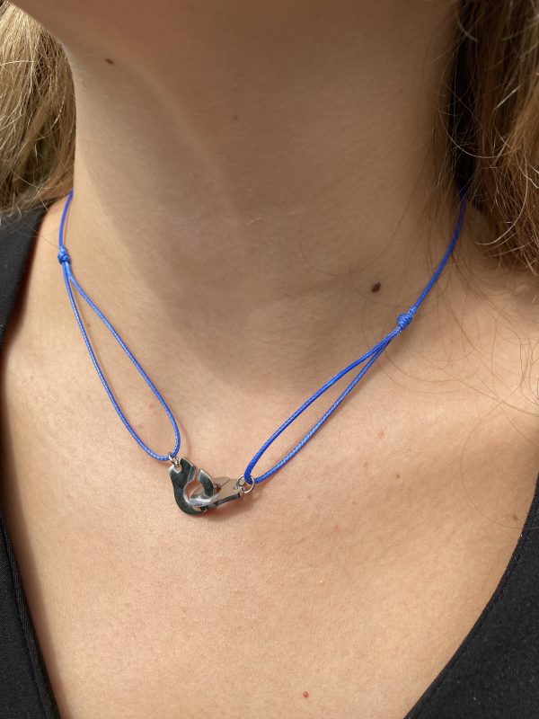 Collier 009 - Argenté/Bleu Électrique - Menottes – Image 3