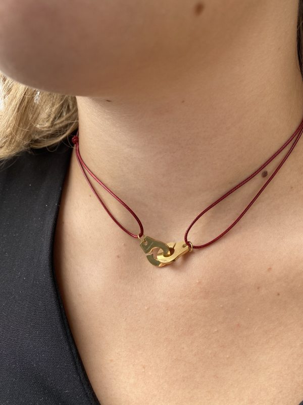 Collier 013 - Doré/Bordeaux – Menottes