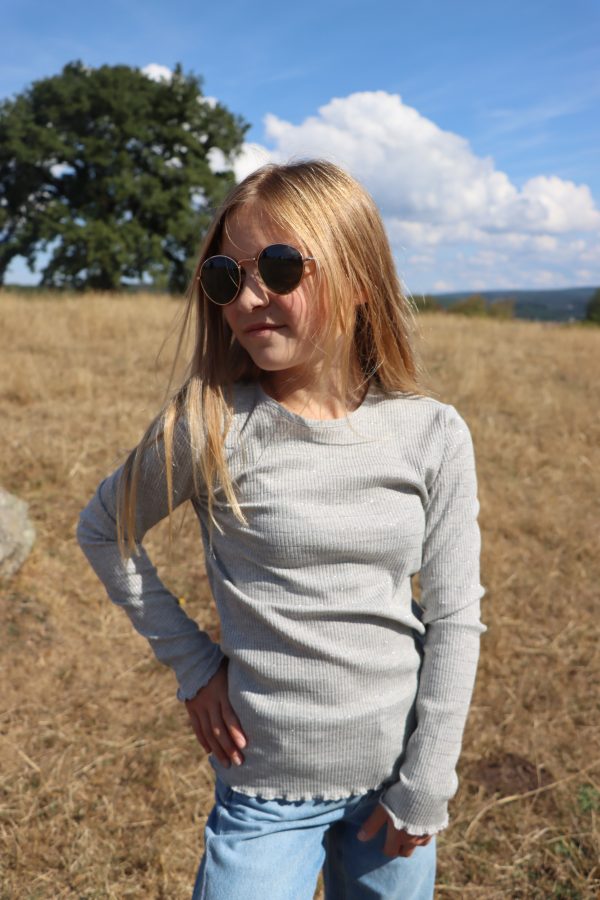 T-shirt Gris Lurex Argenté