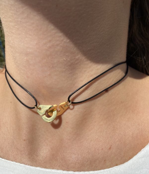 Collier 027 - Doré/Noir - Menottes – Image 3