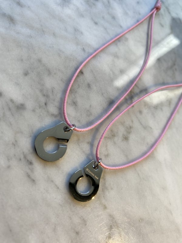 Collier 032 Argenté/Rose Pâle - Menottes