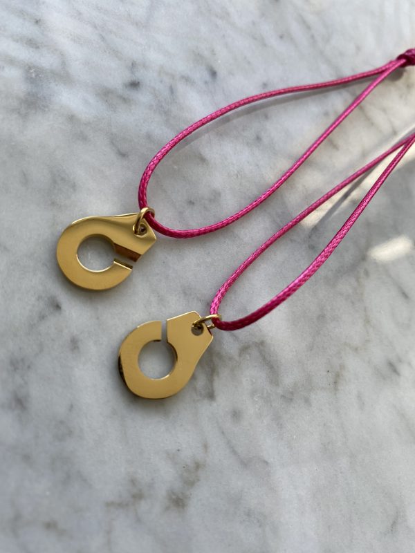 Collier 037 Doré/Framboise - Menottes