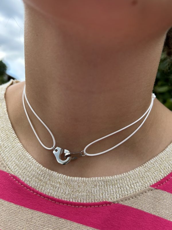 Collier 040 Argenté/Blanc - Menottes – Image 3