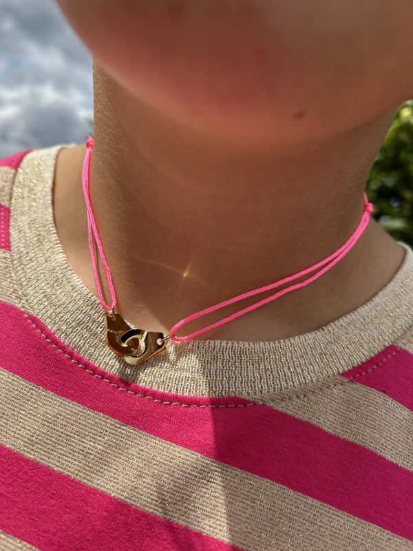 Collier 049 - Doré/Rose Fluo - Menottes – Image 2