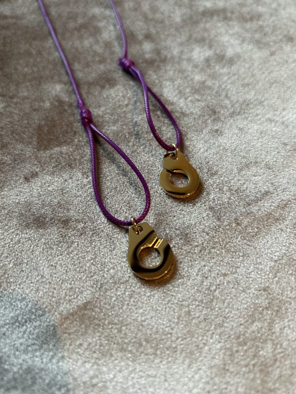 Collier 052 - Doré/Violet - Menottes